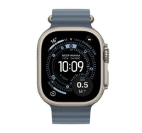 Apple Watch Ultra 3 GPS + Cellular Smartwatch, 49 mm Natural Titanium Case with Anchor Blue Ocean Band, MEWH4AF/A