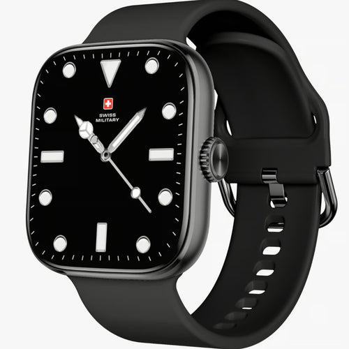 Swiss Military Smart Watch Alps 4, 1.75 Inches Amoled Display, Black