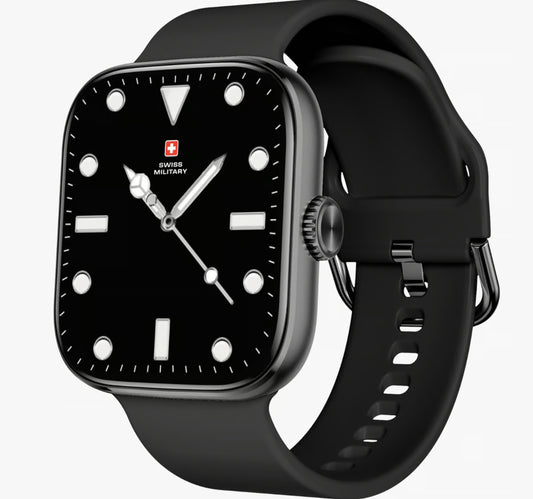 Swiss Military Smart Watch Alps 4, 1.75 Inches Amoled Display, Black