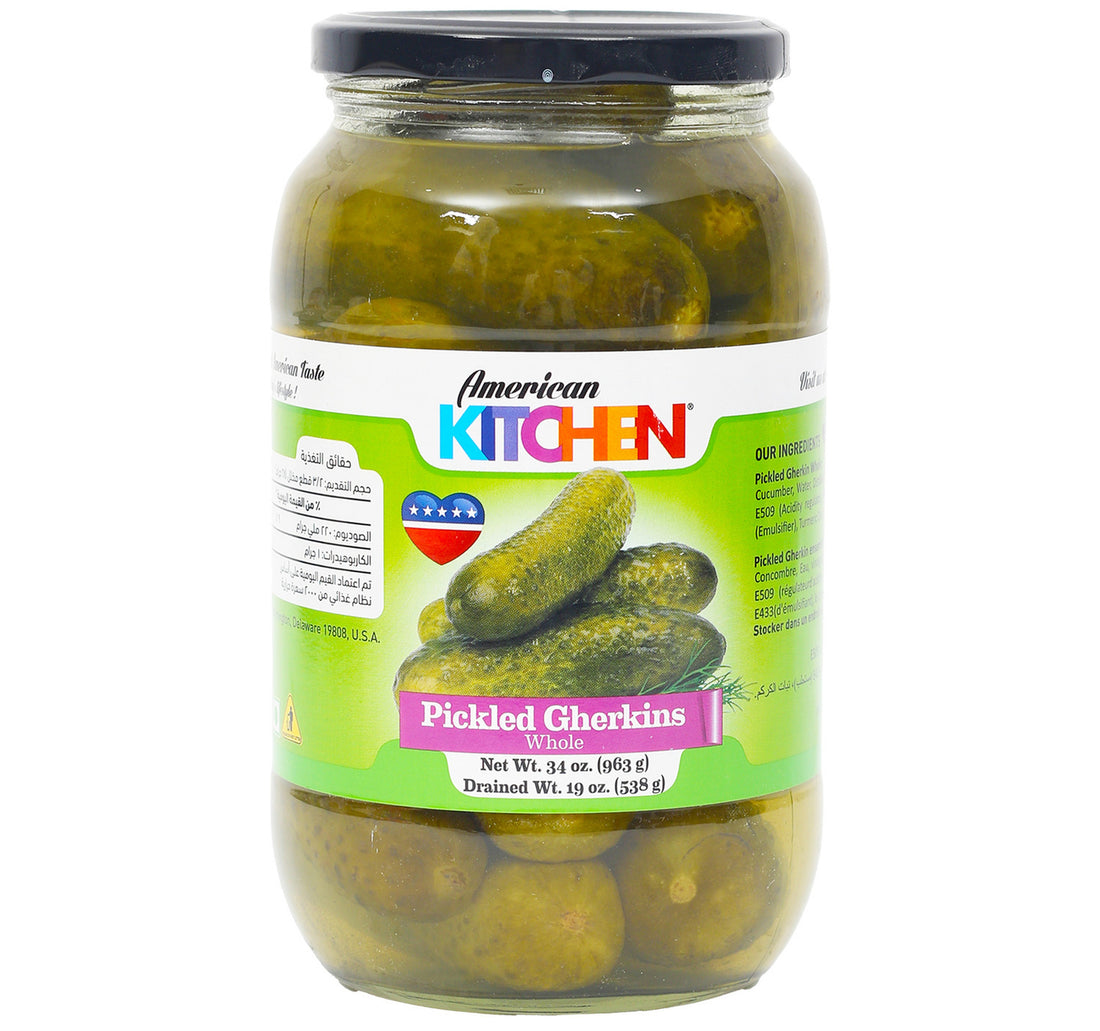 American Kitchen Pickled Gherkins Whole 963 g