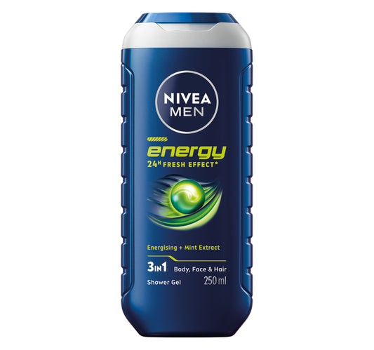Nivea Men Energy Shower Gel 3in1 Body Wash 250 ml