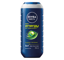 Nivea Men Energy Shower Gel 3in1 Body Wash 250 ml