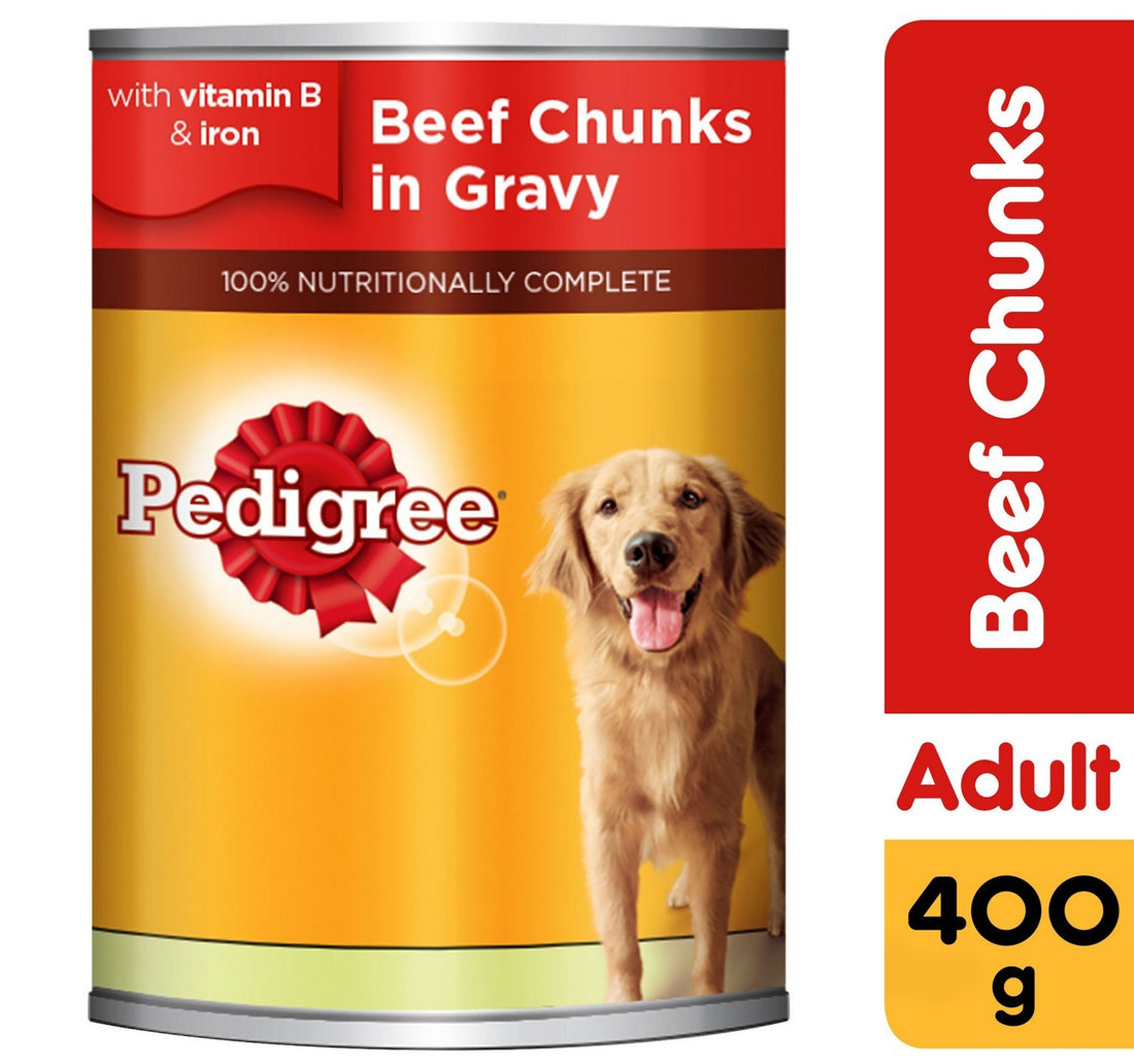 Pedigree Beef Chunks in Gravy Wet Dog Food Can 400 g