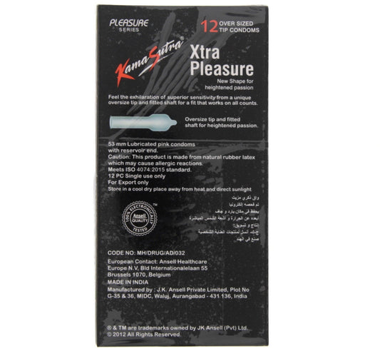Kamasutra Xtra Pleasure Condoms 12 pcs