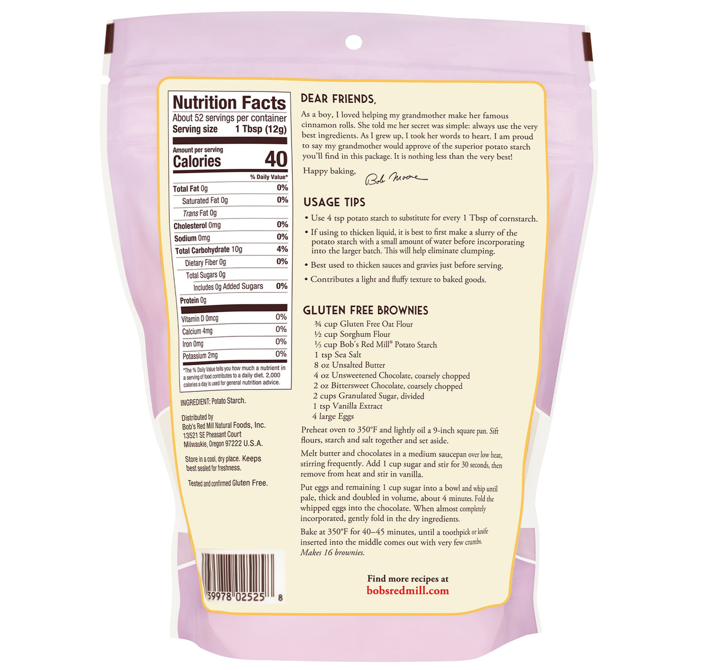 Bob's Red Mill Unmodified Potato Starch 623 g