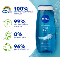 Nivea Fresh Pure Shower Gel Body Wash with Sea Minerals & Aquatic Scent Moisturising Formula 250 ml