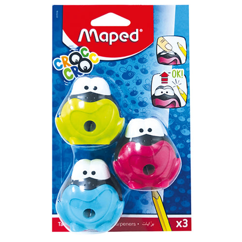 Maped Croc Sharpner, 3 Pcs, Multicolor, MD017719