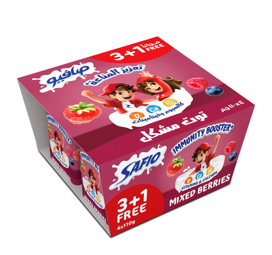 Safio Mixed Berries Yogurt 110 g 3+1