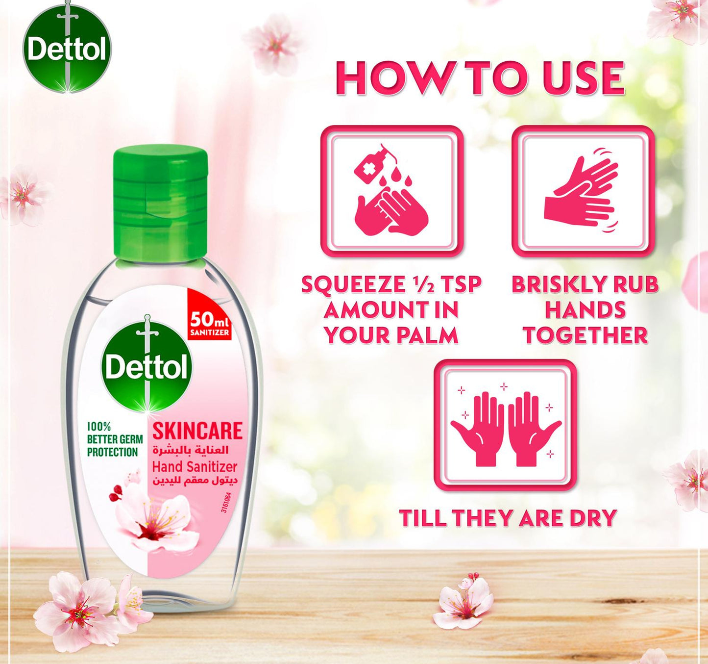 Dettol Skincare Hand Sanitizer 50 ml
