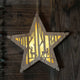 Party Fusion Battery Operated X'mas Wooden Star Frame With LED Light