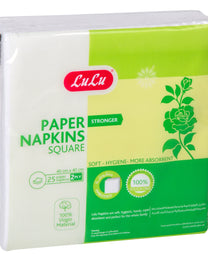 مناديل ورقية مربعة من لولو منقوشة، 25 قطعة