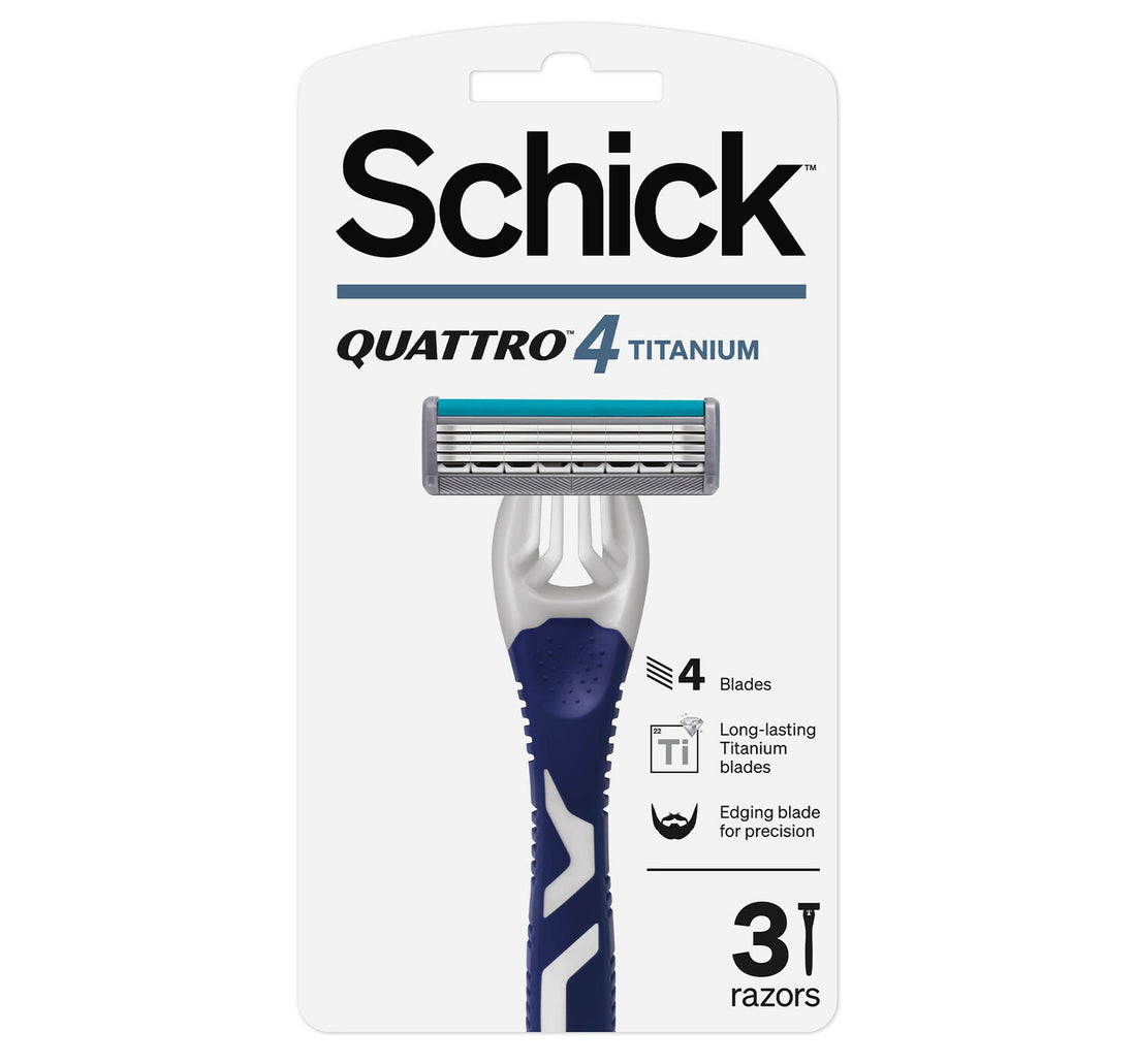 Schick Quattro Titanium 4 Men's Razor 3 pcs