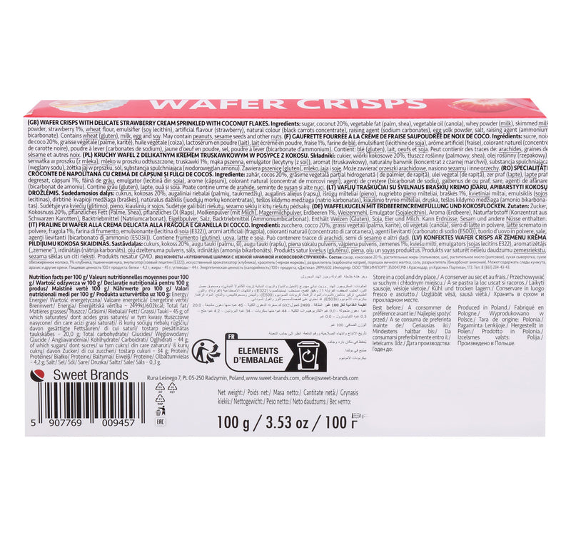 Sweet & Joy Strawberry & Delicate Cream Wafer Crisps 100 g