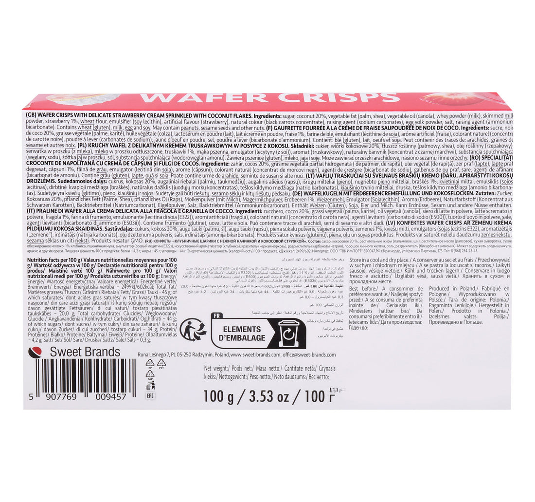 Sweet & Joy Strawberry & Delicate Cream Wafer Crisps 100 g