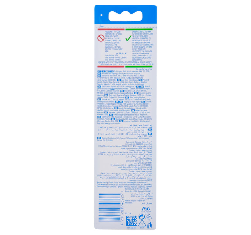 Oral-B Oxyjet Replacement Jet, 4 pcs For Oxyjet Irrigators MD17, MD18 and Oral Care Centers OC17/OC18 and OCS18