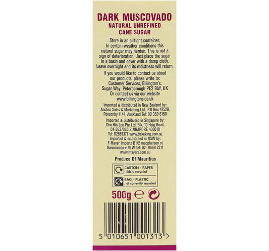 Billington's Dark Muscovado Sugar 500 g