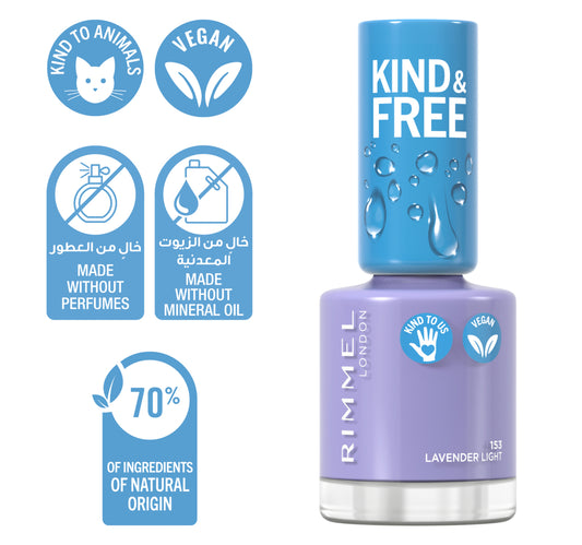 Rimmel London Kind & Free Clean Nail Polish, 153 Lavender Light, 8 ml