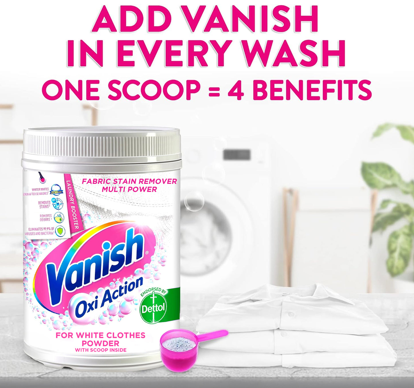 Vanish Crystal White Powder Stain Remover 900 g + 450 g