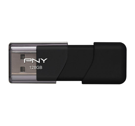 محرك أقراص فلاش USB 2.0 من PNY Attache، سعة 128 جيجابايت، أسود، P-FD128ATT03-GE