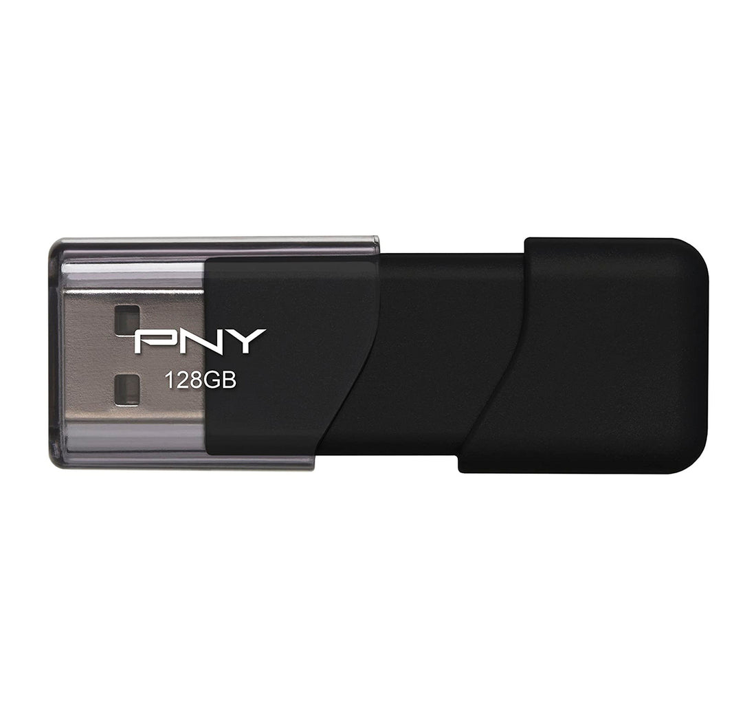 محرك أقراص فلاش USB 2.0 من PNY Attache، سعة 128 جيجابايت، أسود، P-FD128ATT03-GE