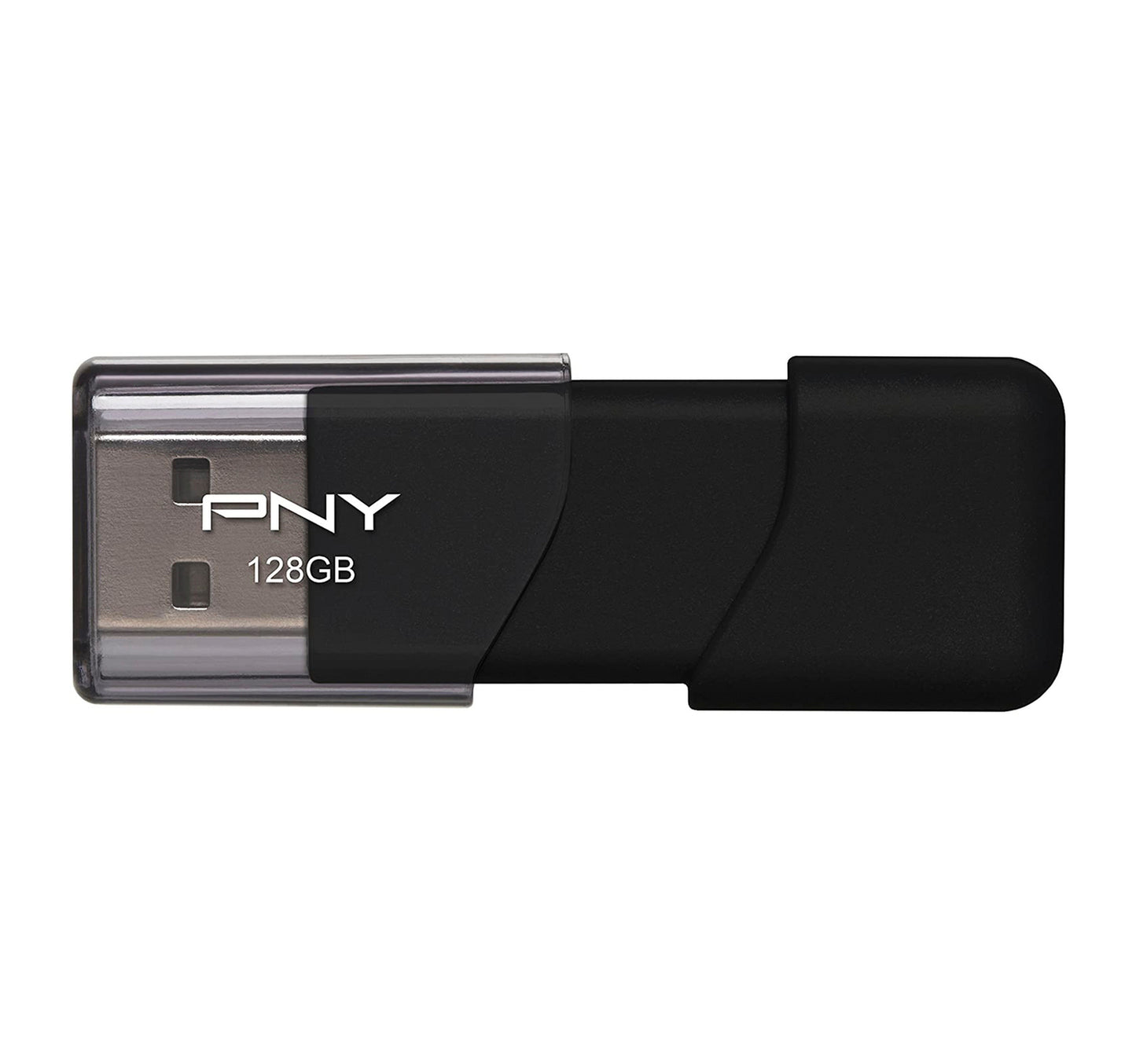 محرك أقراص فلاش USB 2.0 من PNY Attache، سعة 128 جيجابايت، أسود، P-FD128ATT03-GE