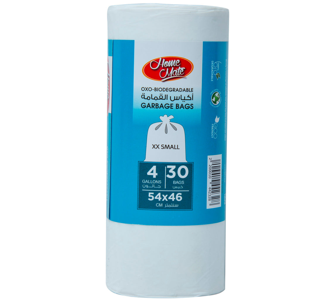Home Mate Garbage Bags Oxo-Biodegradable 4 Gallons Size XX-Small 54 x 46 30pcs