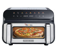 Black+Decker Digital Pizza Oven Air Fryer, 10.5L, Black/Silver, PGAF105-B5