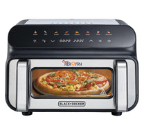 Black+Decker Digital Pizza Oven Air Fryer, 10.5L, Black/Silver, PGAF105-B5