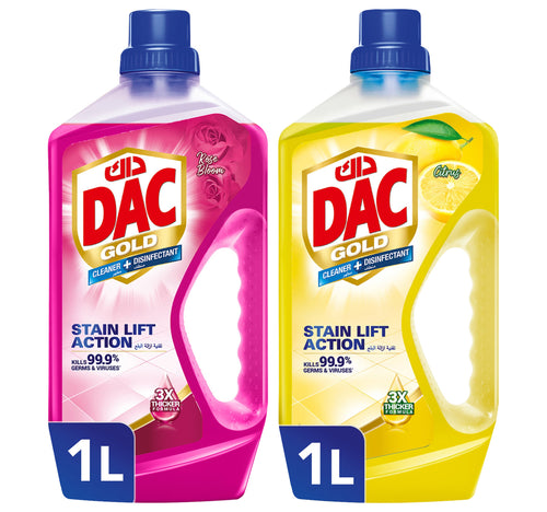 Dac Gold Disinfectant Rose Bloom 1 Litre + Citrus 1 Litre