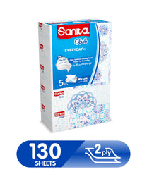 Sanita Club Silky Soft Facial Tissue 2 ply 5 x 130 Sheets