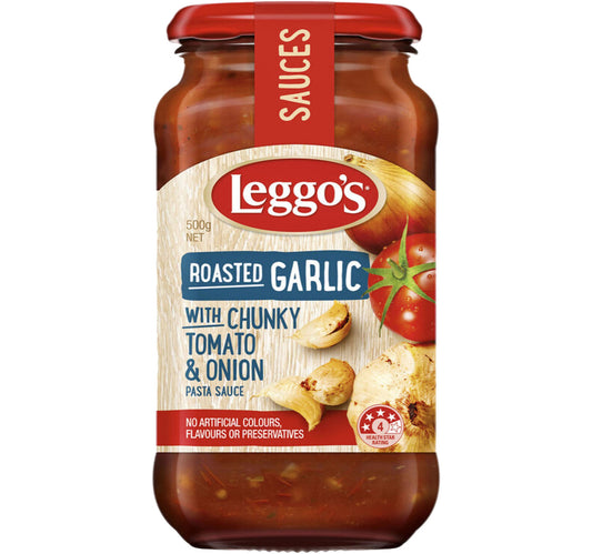 Leggo's Pasta Sauce Roasted Garlic With Chunky Tomato & Onion 500 g