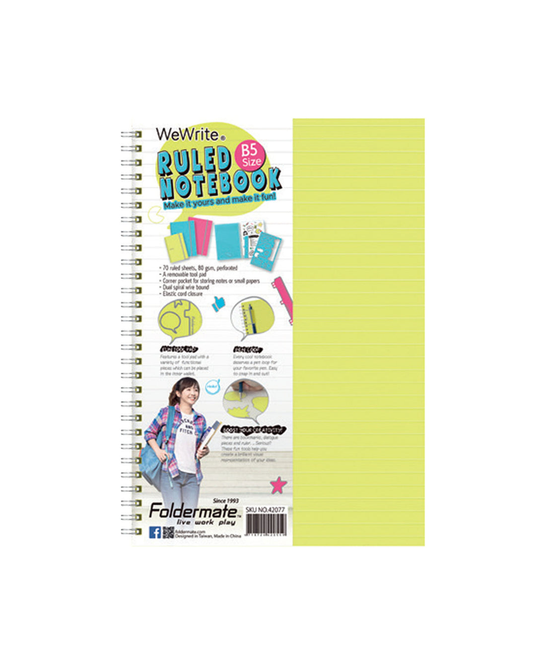 Foldermate 3 Subject Notebook A4 120 Sheets BX10RWW