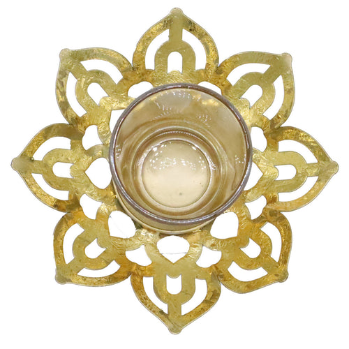 Maple Leaf Enzo Lotus Metal Base Candle Holder