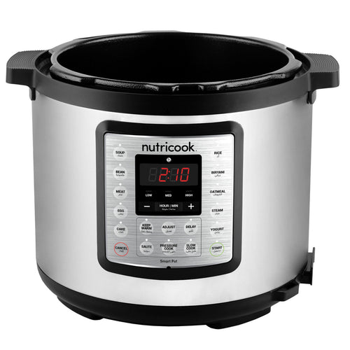 Nutricook Smart Pot Eko 9 in 1 Electric Pressure Cooker, 6 L, 1000 W, 14 Smart Programs, Stainless Steel, NC-SPEK6