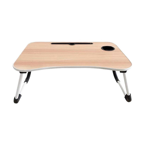 Golden Wheat Foldable Laptop Table, 60x40x26 cm, Beech
