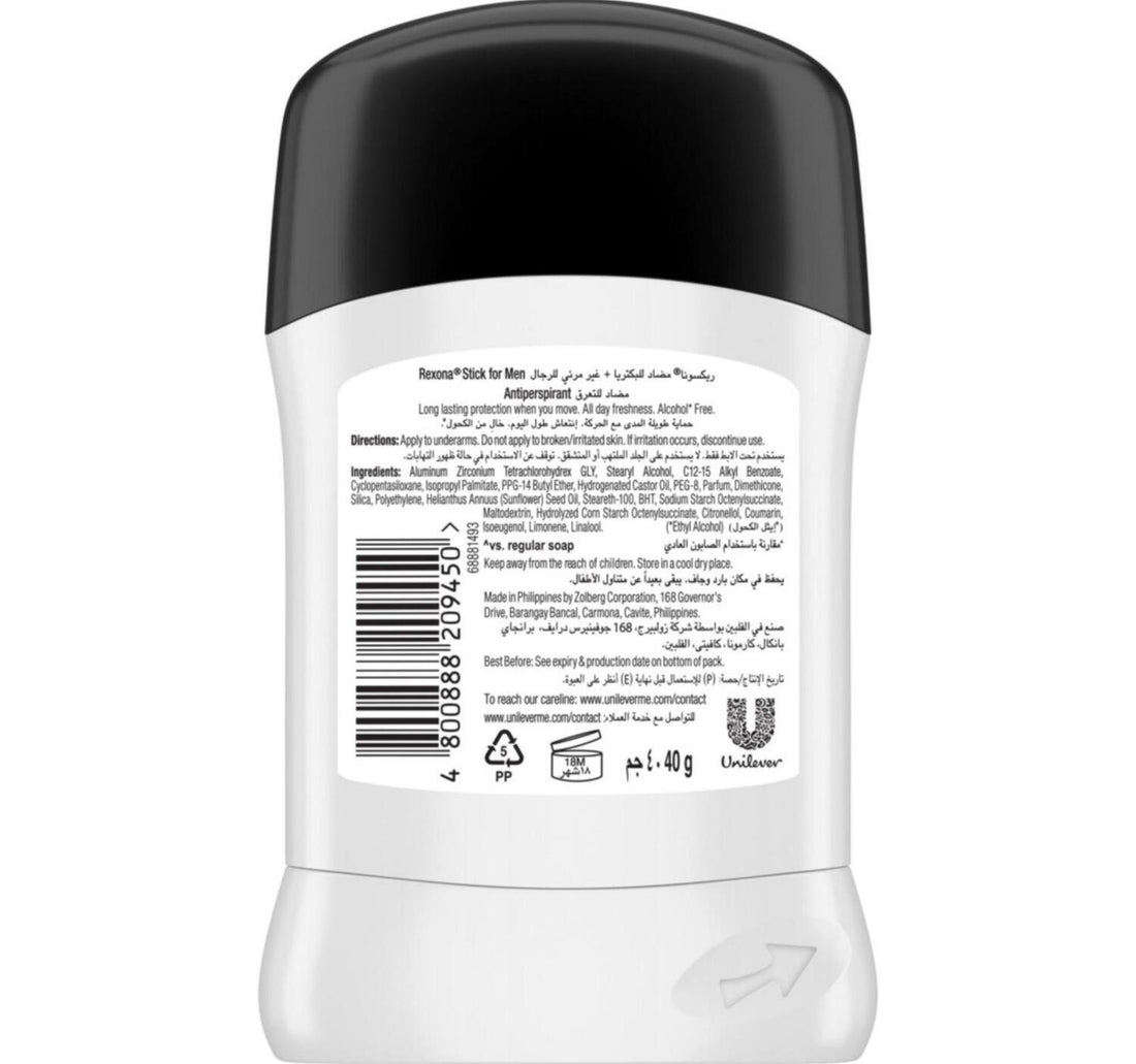 Rexona Men Anti-Perspirant Stick Motion Sense Antibacterial + Invisible 40 g