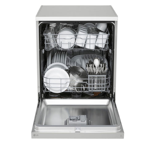 LG QuadWash Inverter Direct Drive Dishwasher, 5 Program, Silver, DFC612FV