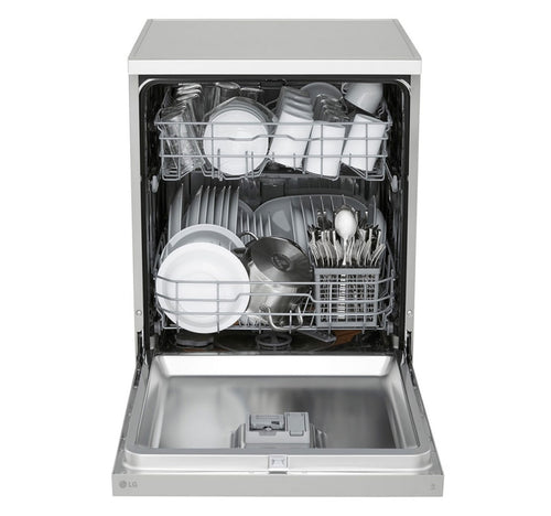 LG QuadWash Inverter Direct Drive Dishwasher, 5 Program, Silver, DFC612FV