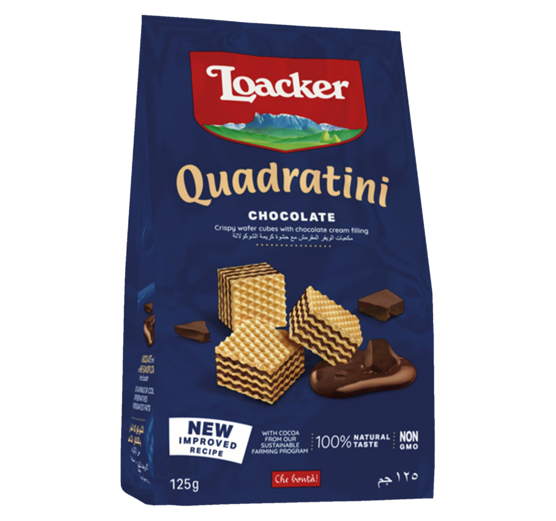 Loacker Quadratini Chocolate Bite Size Wafer Cookies 125 g