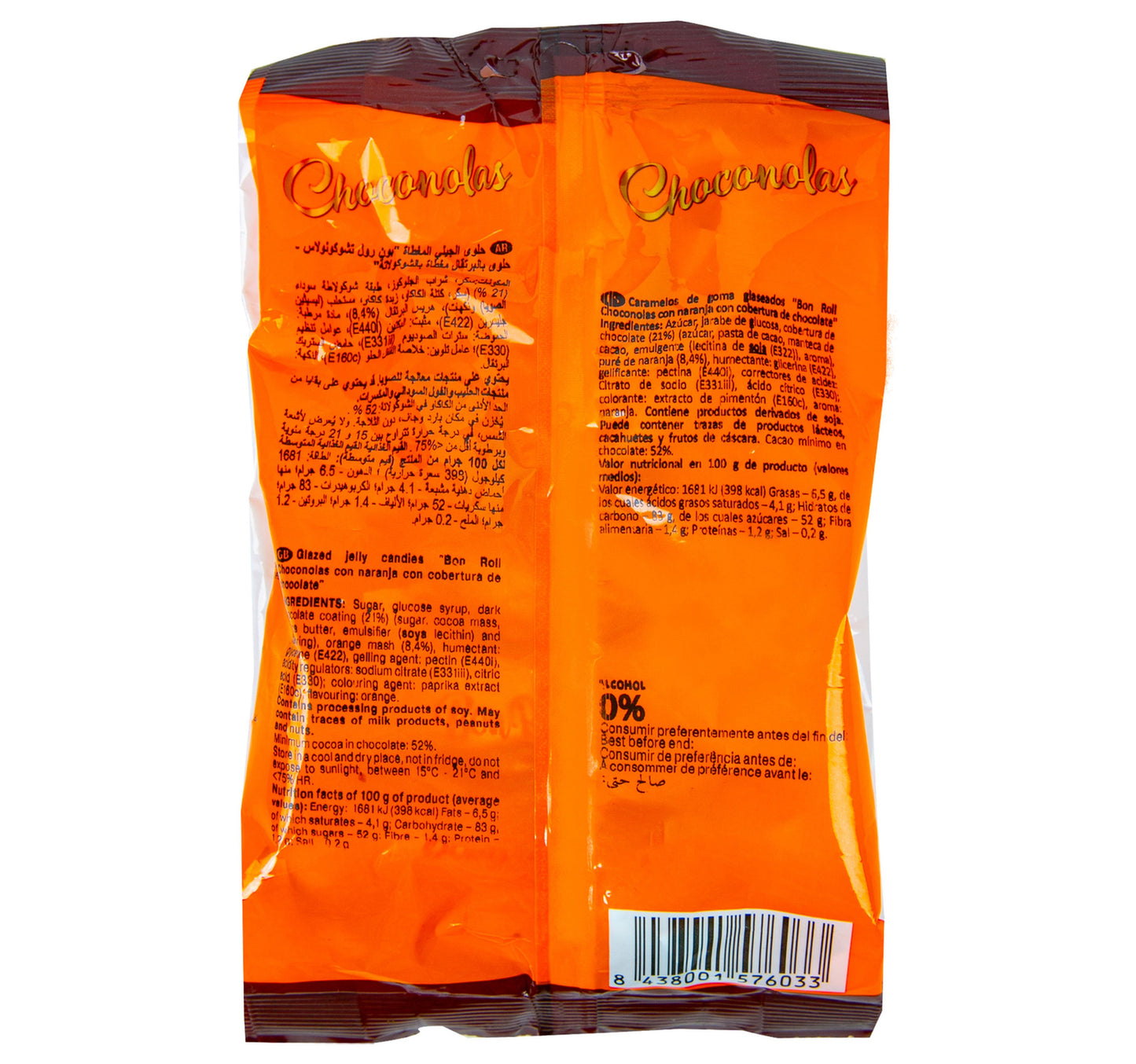 Uniconf Bon Roll Choconolas Con Naranja 150 g
