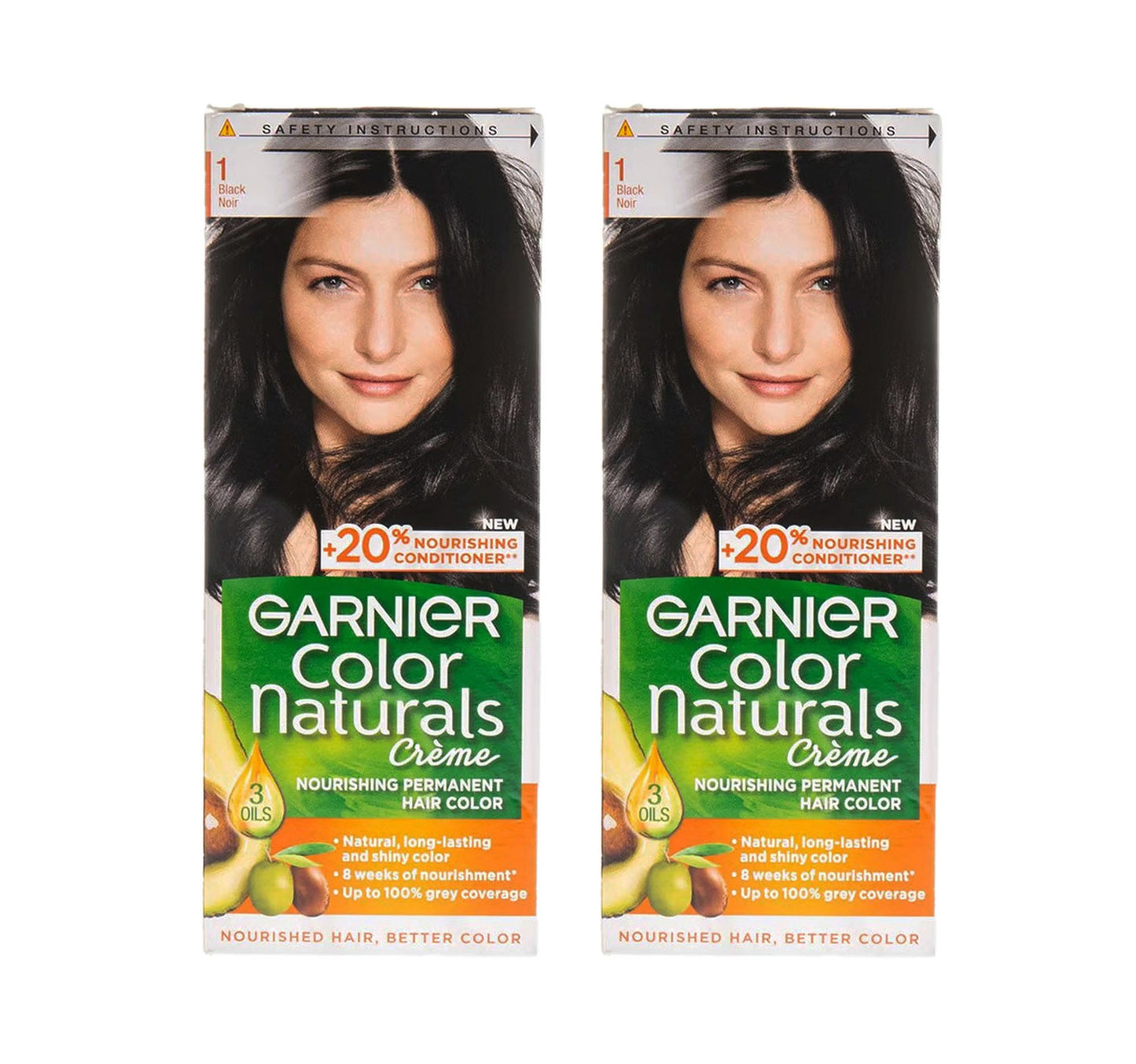 Garnier Color Naturals Creme 1 Black Noir Value Pack 2 x 1 pkt