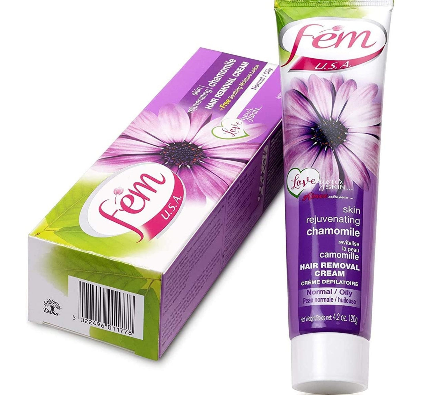 كريم إزالة الشعر من فيم يو إس إيه مع البابونج المجدد للبشرة 120 جم