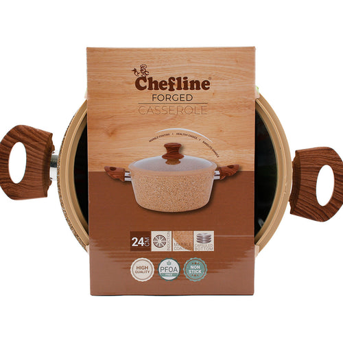 Chefline Forged Marble Coating Aluminium Casserole, 4.2L, KL24001