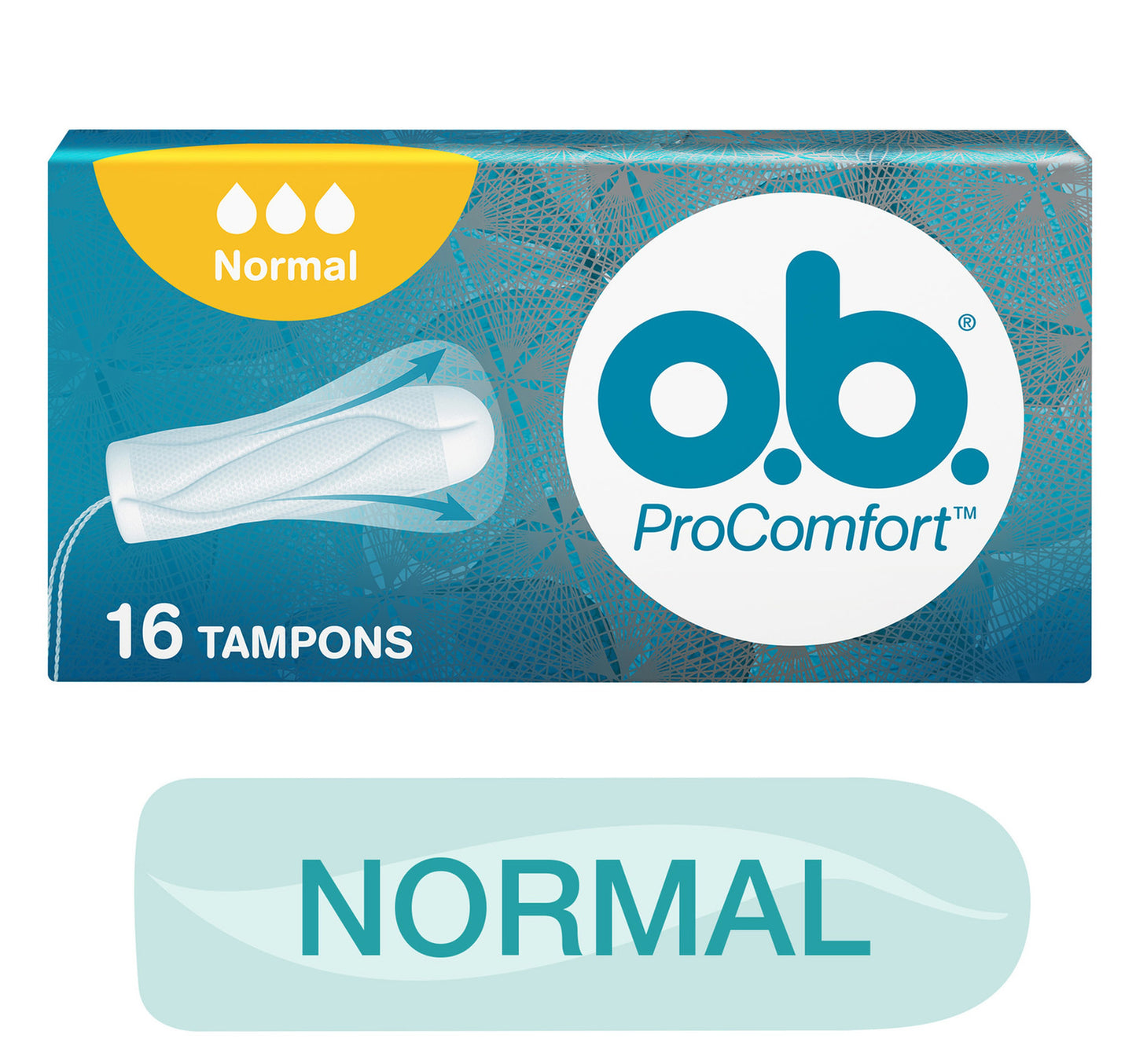 سدادات قطنية عادية OB ProComfort، 16 قطعة