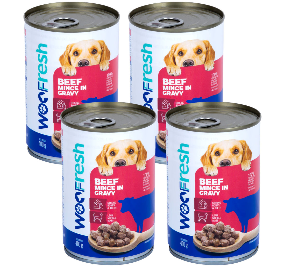 Woo Fresh Beef Mince in Gravy for Dogs 4 x 400 g