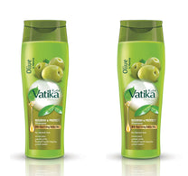 شامبو فاتيكا ناتشورالز المغذي والحماية، غني بمستخلصات الزيتون والحناء للشعر العادي مع زيوت فاتيكا المغذية، عبوة اقتصادية، 2 × 400 مل