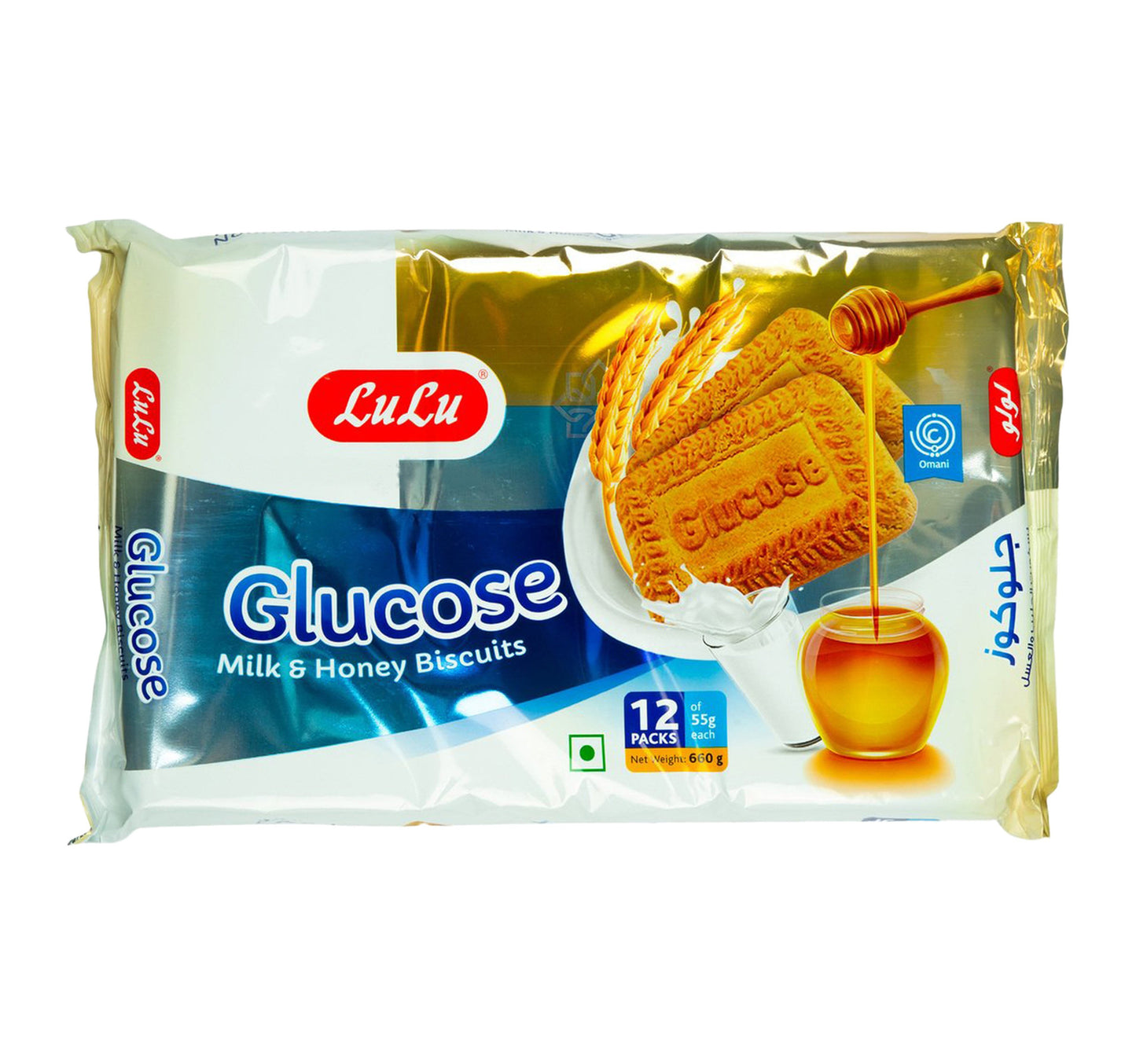 Lulu Glucose Milk & Honey Biscuits 12 x 55 g 660 g