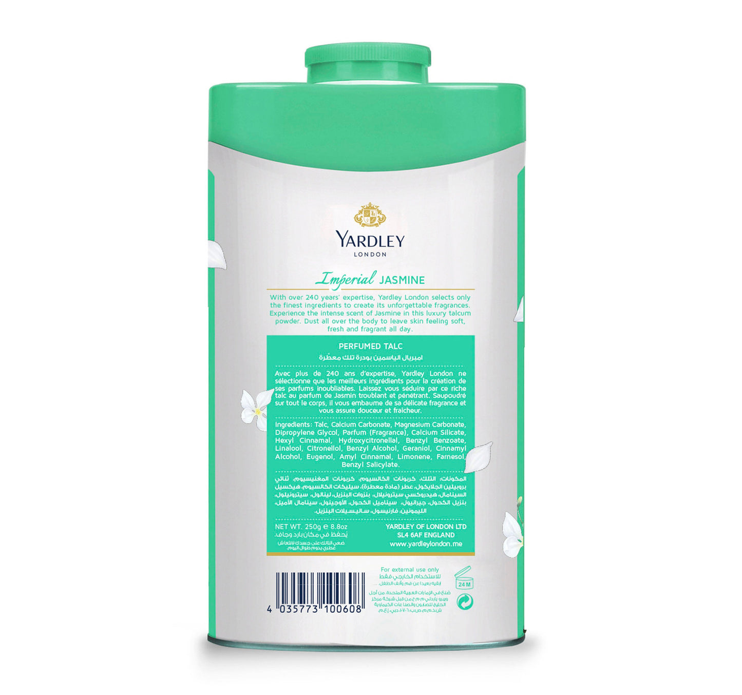 Yardley Perfumed Talc Jasmine 250 g