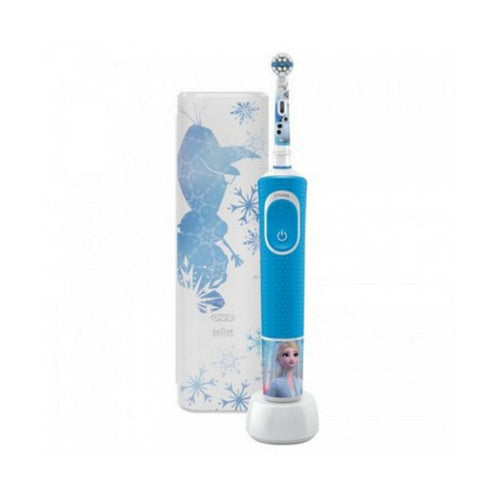 Oral-B D100 Vitality Rechargeable Kids Toothbrush With Travel Case D100.414 2K-Frozen