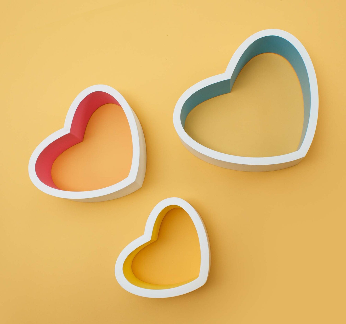 Maple Leaf Glossy Painting Wall Shelf 3 pcs Set, F13017